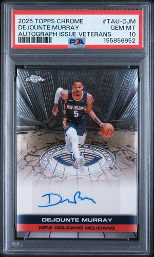 Dejounte Murray 2025 Topps Chrome #TAU-DJM Auto Issue Veteran PSA 10 Gem Mint - Picture 1 of 2