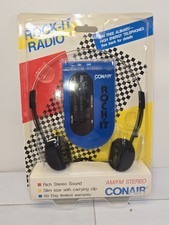 Rare New Vintage Blue Conair Am/Fm Stereo Walkman Player Rock It In Package