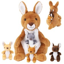 5 Kangaroo Stuffed Animal, 16 Inch Mommy Stuffed Kangaroo Plush Toy with 4