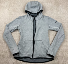 Nike HoodieWomens Small Gray Dri Fit Fleece Training Full Zip 803505-065 FLAWED