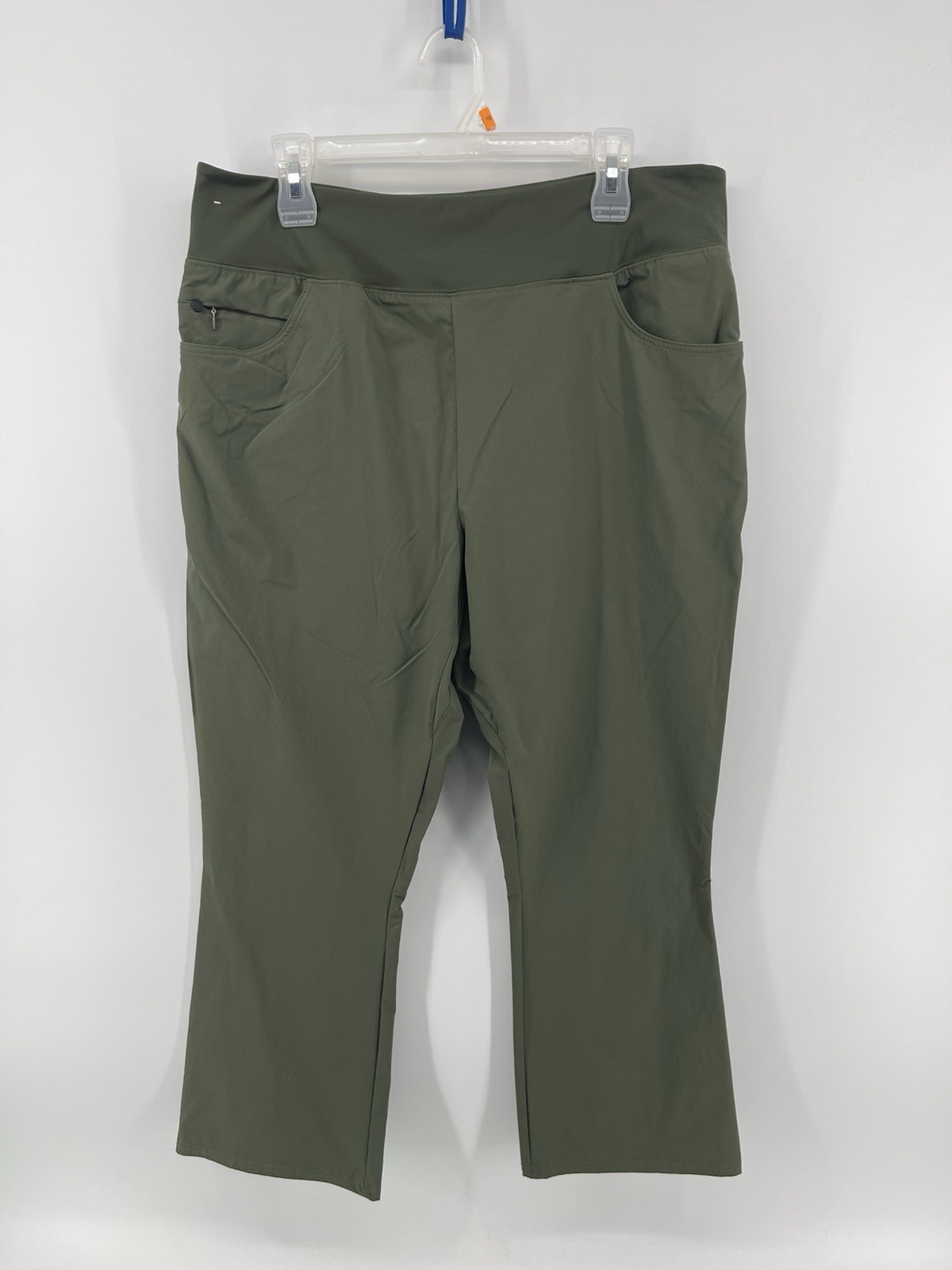 Wrangler All Terrain Gear Stretch Pants Womens Size 18 Hi Rise Army Olive Green