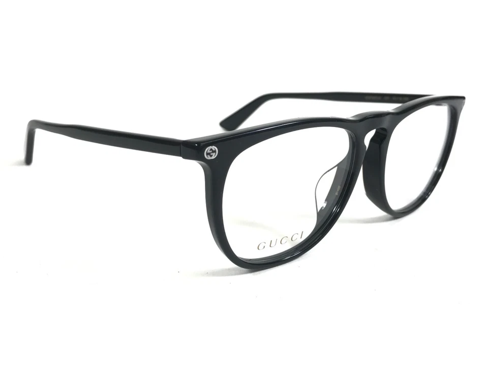 Monturas de gafas Gucci GG0120OA 001 negras brillantes redondas asiáticas ajuste antiguo 55-16-150 Foto 2 de 4