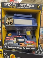 Star Patrol Mega-Bright Rechargeable Spotlight Emergency Flashlight w/10 Modes🆕