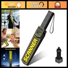 Portable Metal Detector Wand - Adjustable Sound  Vibration Alerts, High Sensiti