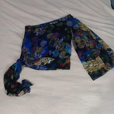 Rampage One Sleeve Vibrant Floral Blouse Size Xs Floral Maximalist Going Out Top