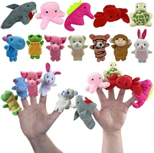 12 PCS Finger Puppets Set Mini Stuffed Animals Finger Puppet for Storytelling Pl