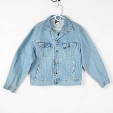 VTG Lee Riders Denim Trucker Jacket Mens M Blue PATD-153438 USA Made 70s Music