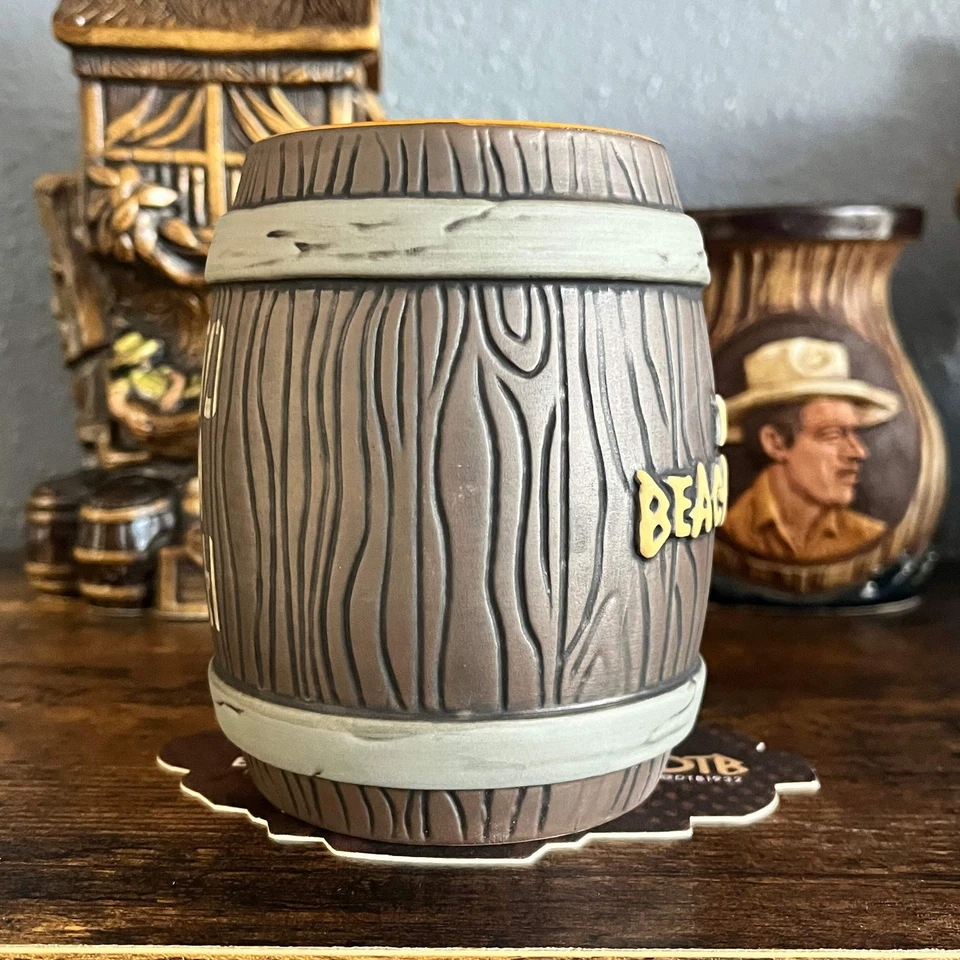 Taza Tiki Don The Beachcomber Ron Barril con Swizzle Stick Bar Decoración Foto 3 de 4