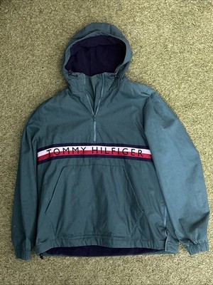 Vintage Tommy Hilfiger Men s green Canvas quarter Zip
