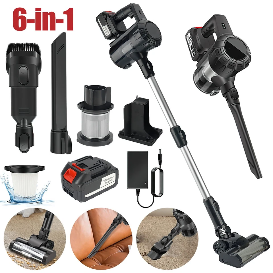 6-in-1 LED kabelloser Akku Staubsauger Tragbarer Beutelloser Handstaubsauger - Bild 4 von 4