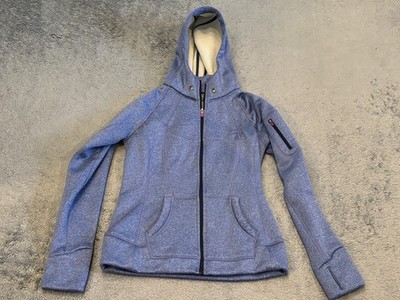 Athleta Jacket Womens Small Blue Hooded Fleece Lined Sherpa Full Zip 929632