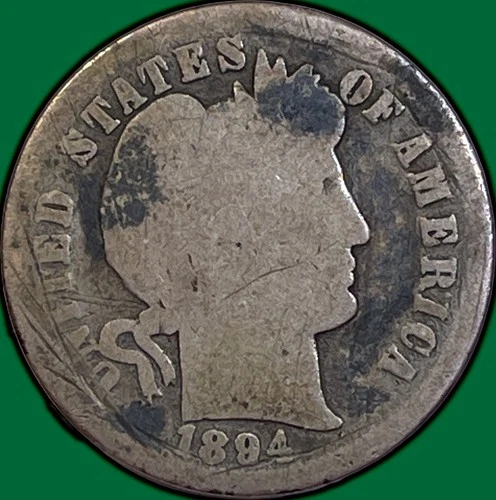 1894 Barber Dime Good G Coin #35981