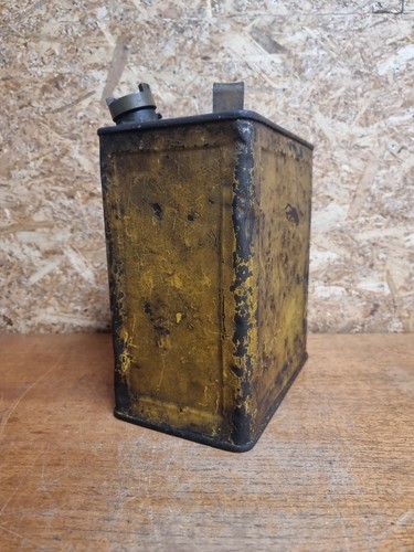 Vintage Glico Petrol Fuel Oil Can Tin With Pratts Brass Cap Lid 1930 - Picture 3 of 10