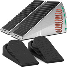 Heavy Duty Door Stopper, Stainless Steel and Rubber, Spring-Loaded Adjustable De