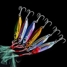 5pcs 10g-50g Jigging Metal Jig Casting Trolling Spoon Bait Lure Bass Trout 