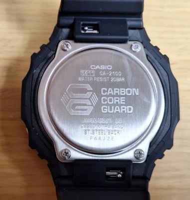 Casio G-Shock GA-2100-1A1 Analog Digital Black Carbon Core Guard