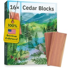 16 American Cedar Wood Blocks   Stop Clothes Damage - Wardrobe Freshener   Pr...