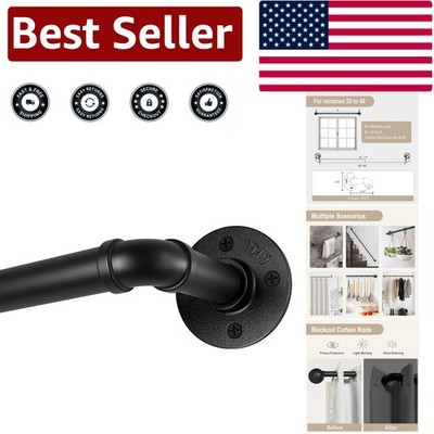 Robust Industrial Design Curtain Rods - 1 Inch Blackout Solution (28-48 Inch)
