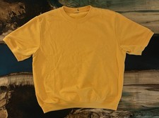 Vintage Yellow Short Sleeve V Sweatshirt Blank Size Large