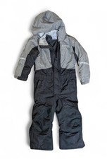 Columbia Omni-Tech Outgrown XXS Hooded Insulated Snowsuit Gray Black Kids Winter
