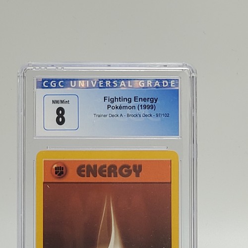 Rare 1999 Pokemon Trainer Deck A Brock's Deck - FIGHTING ENERGY 97/102 CGC 8.0 - Picture 3 of 6