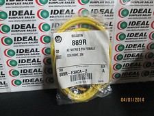 Allen Bradley 889R-F3ACA-2 AC Micro Cable Straight Female 3-PIN 2M Length 22AWG