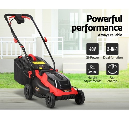 Giantz Lawn Mower Cordless 40V Lithium Battery Electric Lawnmower Kit 34cm Width - Picture 4 of 6