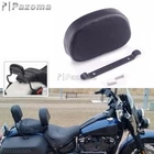 Compact Passenger Bar Backrest Pad Black For Harley Softail Touring 2018-UP