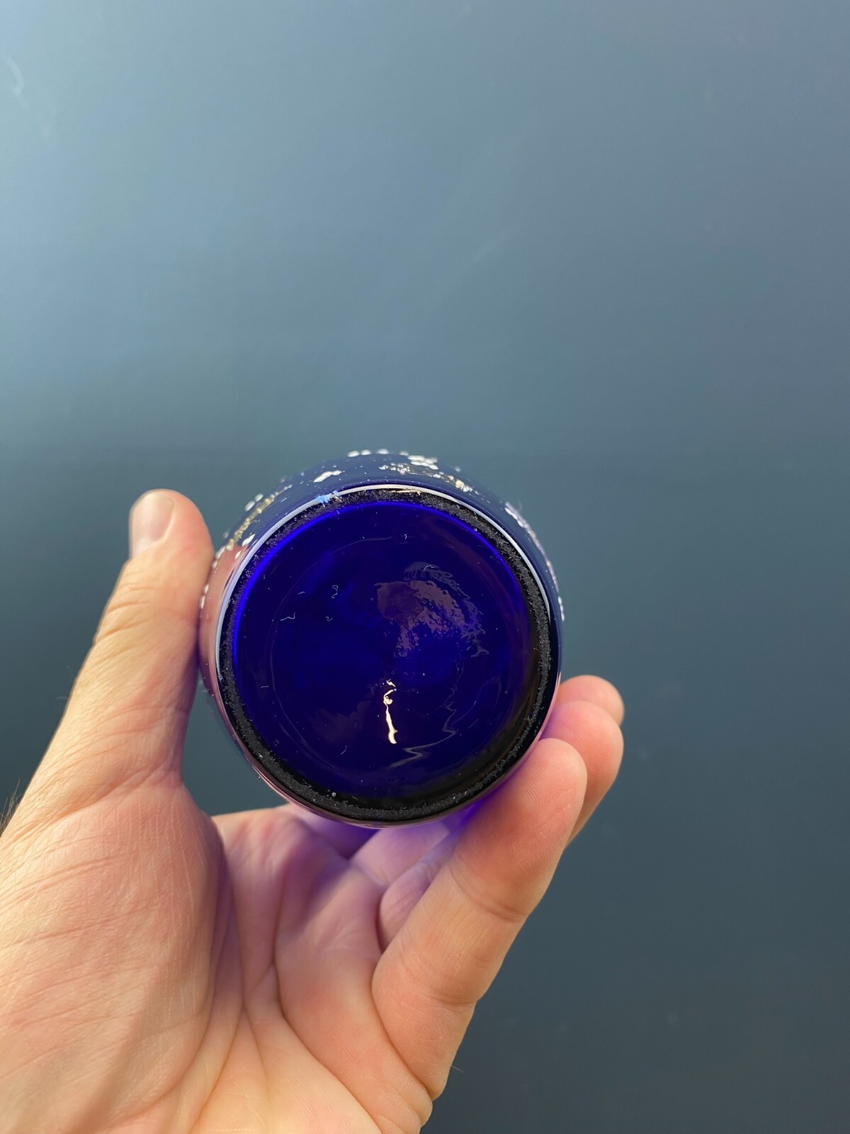 ANTIQUE 19th CENTURY COBALT BLUE & GOLD PAINTED BOHEMIAN GLASS VASE eBay