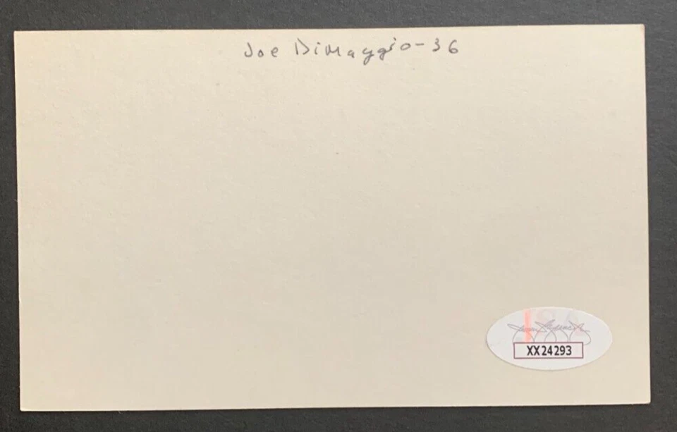 Joe DiMaggio Yankees (d.1999) Signed 3x5 Index Card Certified Autograph JSA LOA - Image 2 of 4