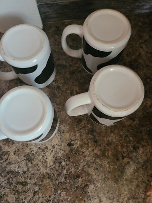 Cow Mug - set of 4 cups total - simple design and very cute. | eBay