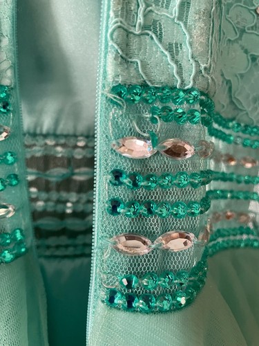 Fancy Sleeveless Formal Dress - Seafoam Green - Size Small - Picture 9 of 12