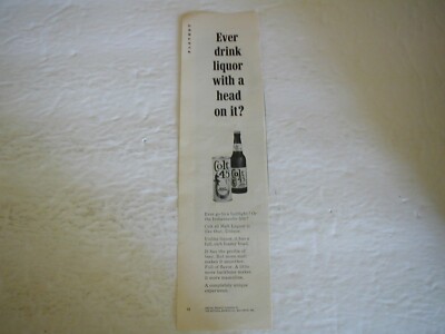 1964 COLT 45 MALT LIQUOR, L'AIMANT PARFUM DE COTY 2.75X11 VINTAGE PRINT AD L039