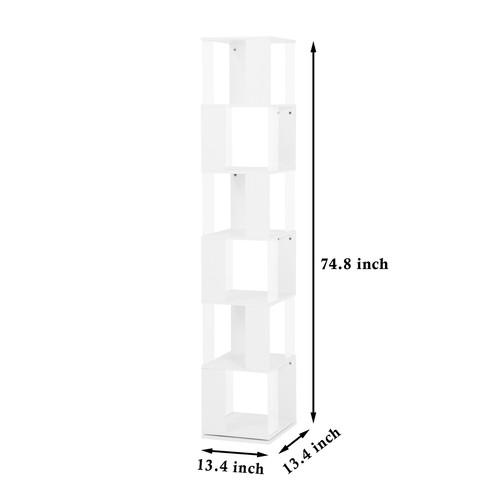 6 Tier 360° Rotating Bookshelf Bookcase Tall Book Shelf Storage Display Rack NEW - Picture 6 of 12