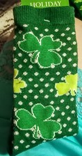 SHAMROCK Crew Socks St Patrick's Day Be Irish-Fits Shoe Size 4-10 NIP
