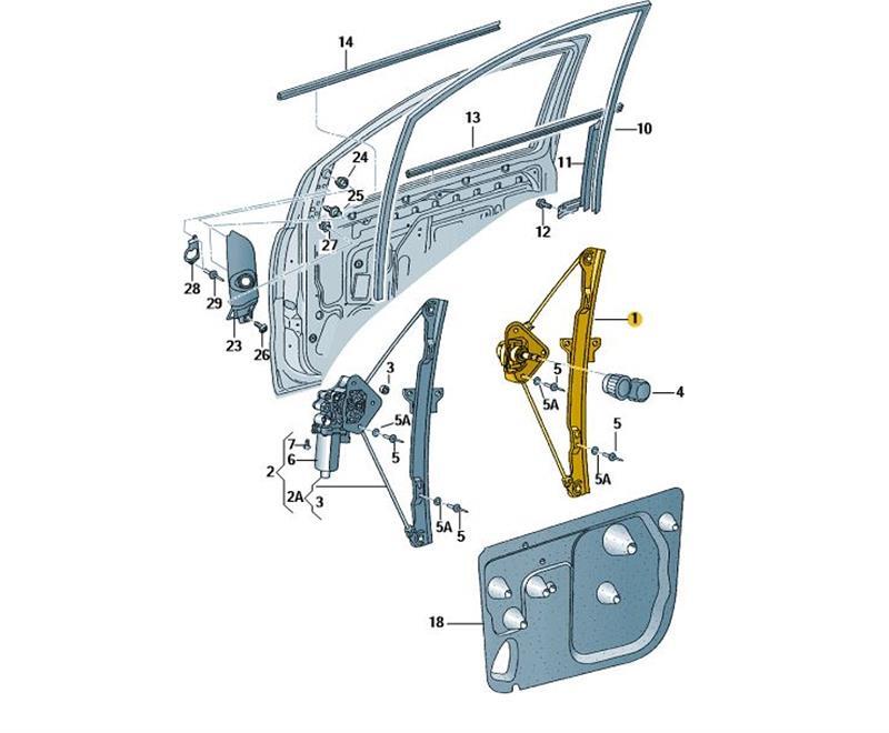 Vw Golf/3 Fensterheber Manuell Rechts Vorne 1H0837402