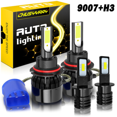 For Mitsubishi Montero Sport 2000-2004 4X 6000K LED Headlight + Fog Light Bulbs