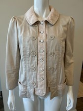 MARC JACOBS Military Styled Button Long Sleeve Jacket Cream/Beige Sz10