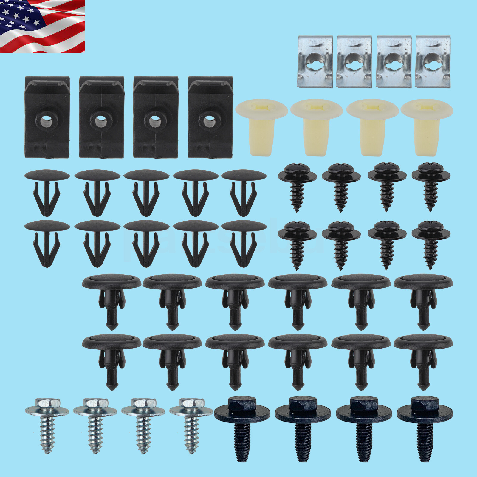 50Pcs Under Engine Cover Clips Underbody Mudguard Shield Screws Fasteners Rivets