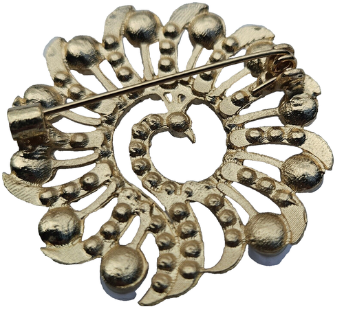 ¡NUEVO! Broche de imitación de perlas de pavo real transparente AB pedrería joyería 2"L - Imagen 2 de 2