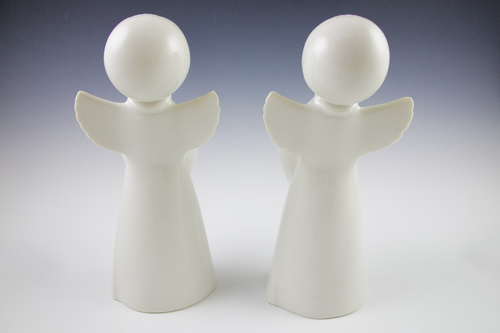 De Colección Dresde Alemania Porcelana Blanca Coro de Navidad Ángel Cantante Portavelas - Imagen 8 de 11