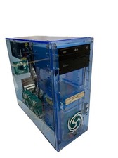 Vintage CLEAR BLUE ACRYLIC Full Tower PC Comp...