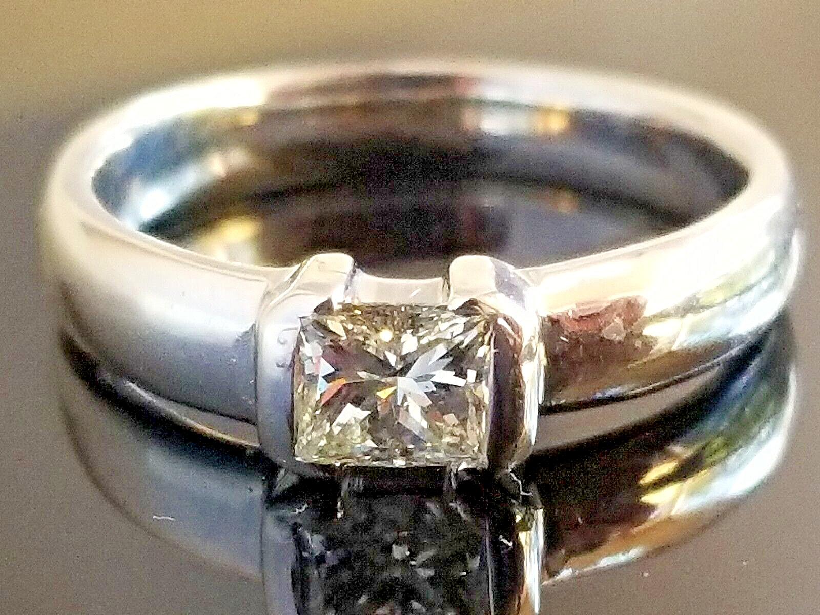 Beautiful Princess Solitaire Natural Diamond 14k … - image 1