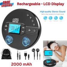 Portable CD Player Bluetooth Rechargeable 2000Mah Battery Anti-Skip LCD FM Radio