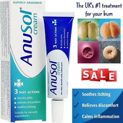 Anal itching, Hemorrhoids, Piles Treatment 3 Way Action - Anusol Cream 23g / 43g