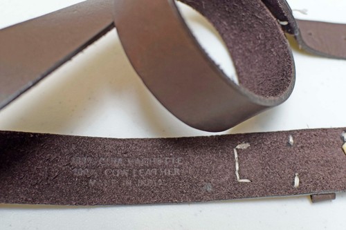CHEMINS BLANCS Paris Brown Leather Belt Size M - Picture 2 of 5