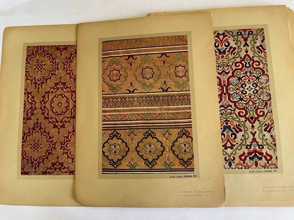 SOIERIES MAROCAINES ~ 50 color plates ~ MOROCCAN SILK, Paris, 1920, rare - Image 4 of 4