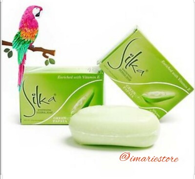 2- Pck.) Silka Green Papaya Herbal Soap Enriched with Vitamin E