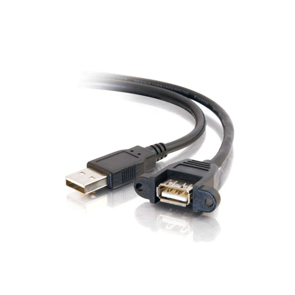 Panel-Mount USB 2.0 A Male to A Female Cable-[1ft (0.3m)-3ft (0.9m)]-C2G - Image 3 of 4