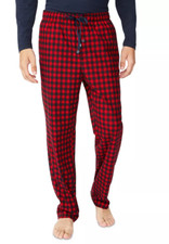 Nautica Men's Soft Lightweight Red Black Plaid Fleece Sleep Pant NWT Medium